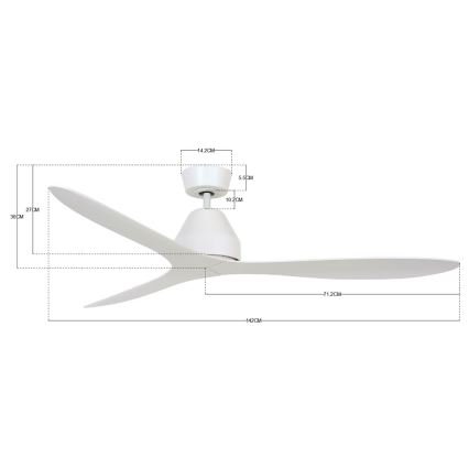 Lucci air 213040 - Ceiling fan WHITEHAVEN white + remote control