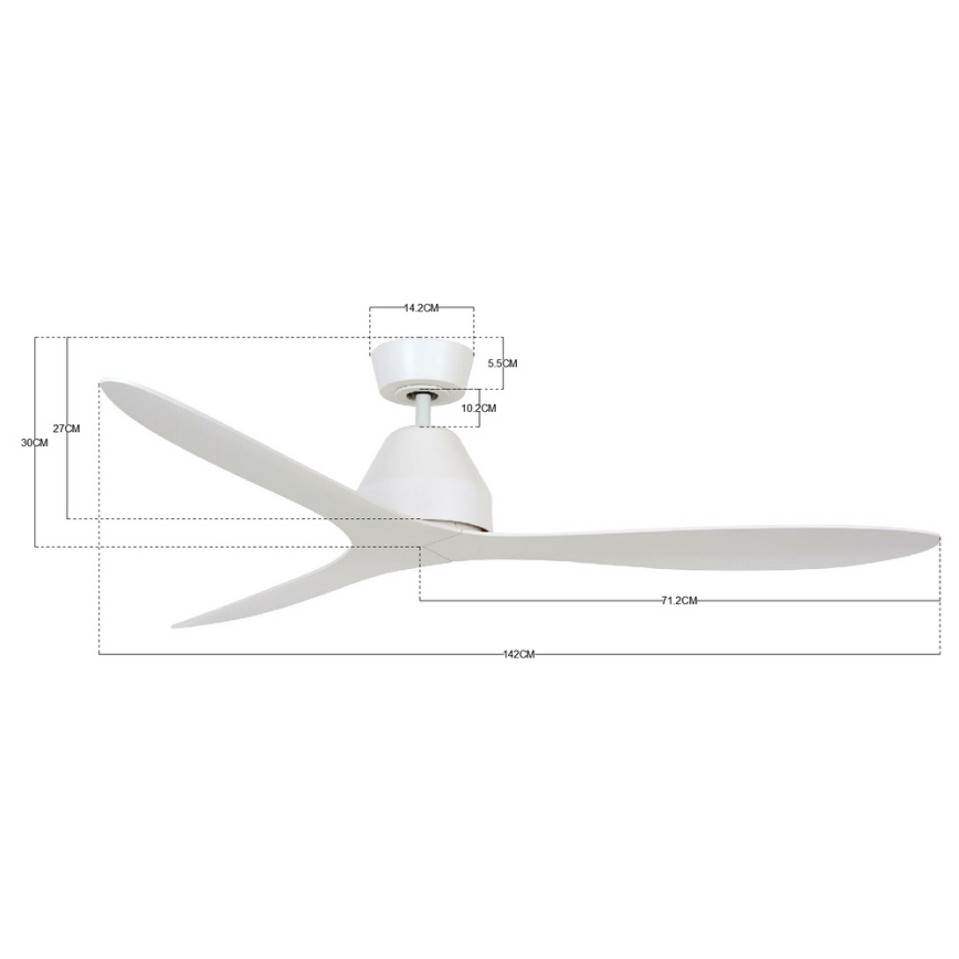 Lucci air 213040 - Ceiling fan WHITEHAVEN white + remote control