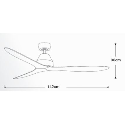 Lucci air 213041 - Ceiling fan WHITEHAVEN black + remote control