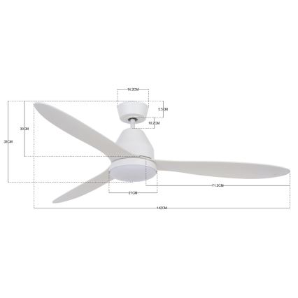 Lucci air 213043 - LED Ceiling fan WHITEHAVEN GX53/17W/230V white + remote control