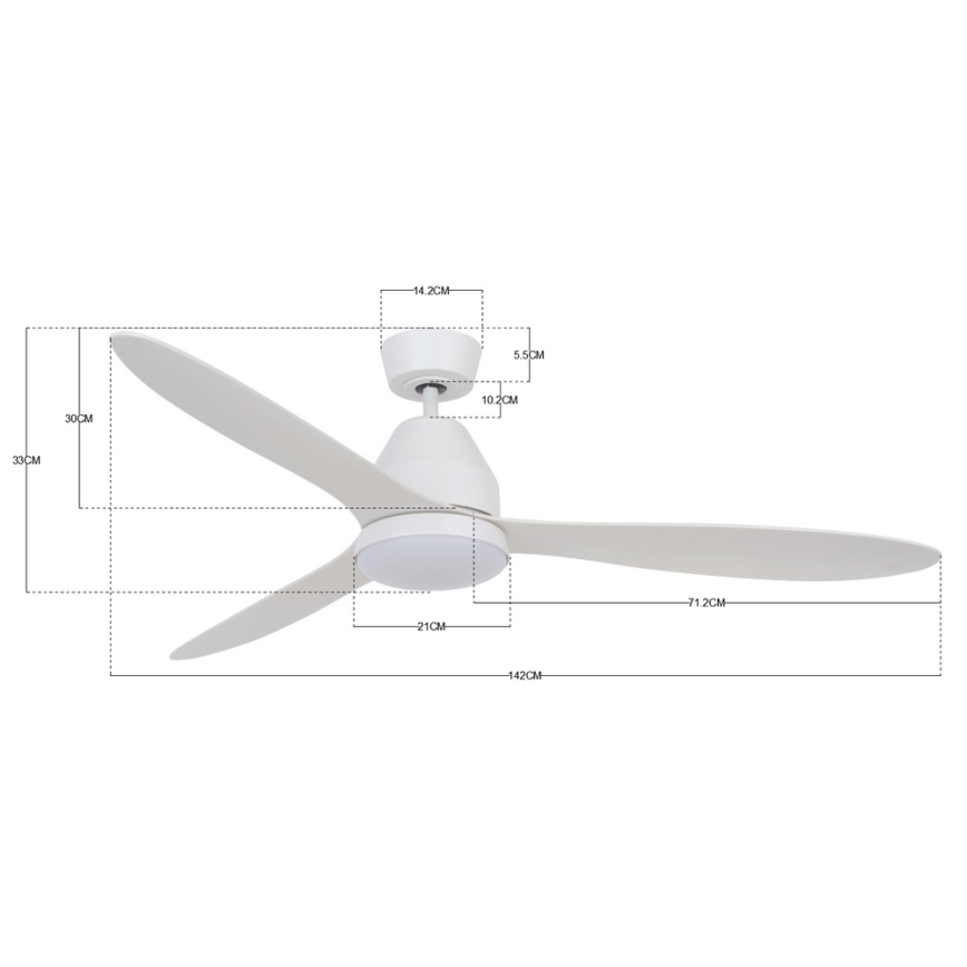 Lucci air 213043 - LED Ceiling fan WHITEHAVEN GX53/17W/230V white + remote control