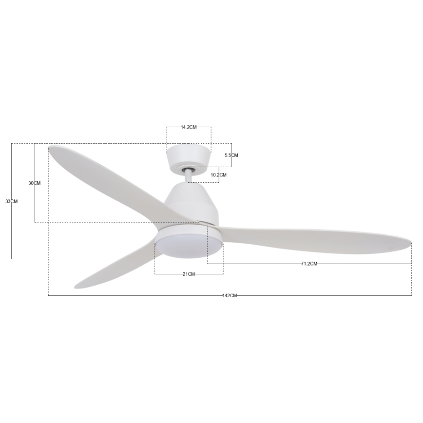 Lucci air 213043 - LED Ceiling fan WHITEHAVEN GX53/17W/230V white + remote control