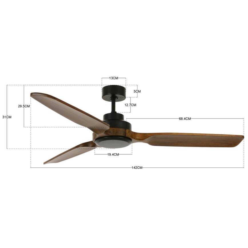 Lucci air 213051 - Ceiling fan SHOALHAVEN black/brown