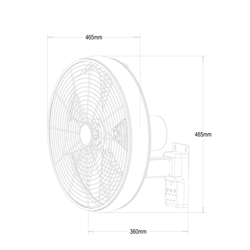 Lucci air 213124 - Wall fan BREEZE 55W/230V black + remote control