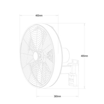 Lucci Air 213128EU - BREEZE Wall-Mounted Fan 55W/230V, White, Ø 46 cm + Remote Control