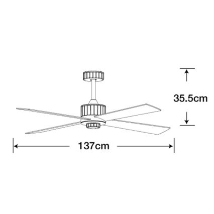 Lucci air 213170 - LED Ceiling fan NEWPORT black + remote control