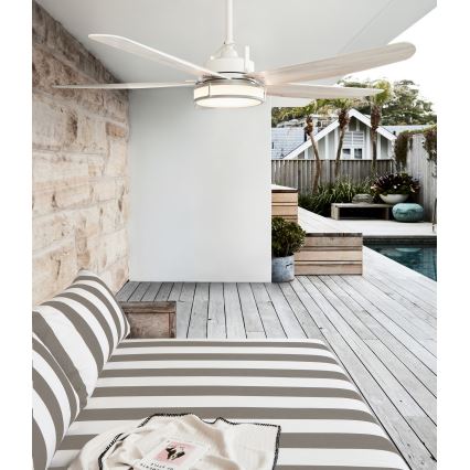 Lucci air 213176-LED Dimmable ceiling fan LOUISVILLE 1xGX53/18W/230V wood/white + remote control