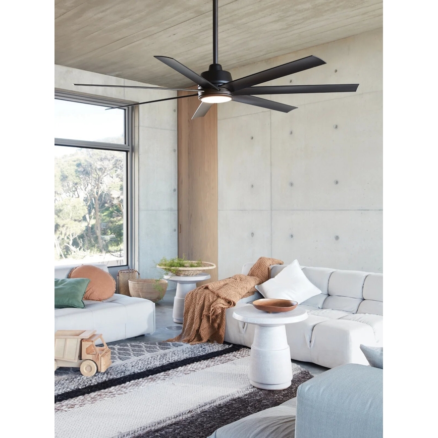 Lucci Air 21318349 - LED Dimmable ceiling fan ATLANTA 1xGX53/12W/230V d. 142 cm black + remote control