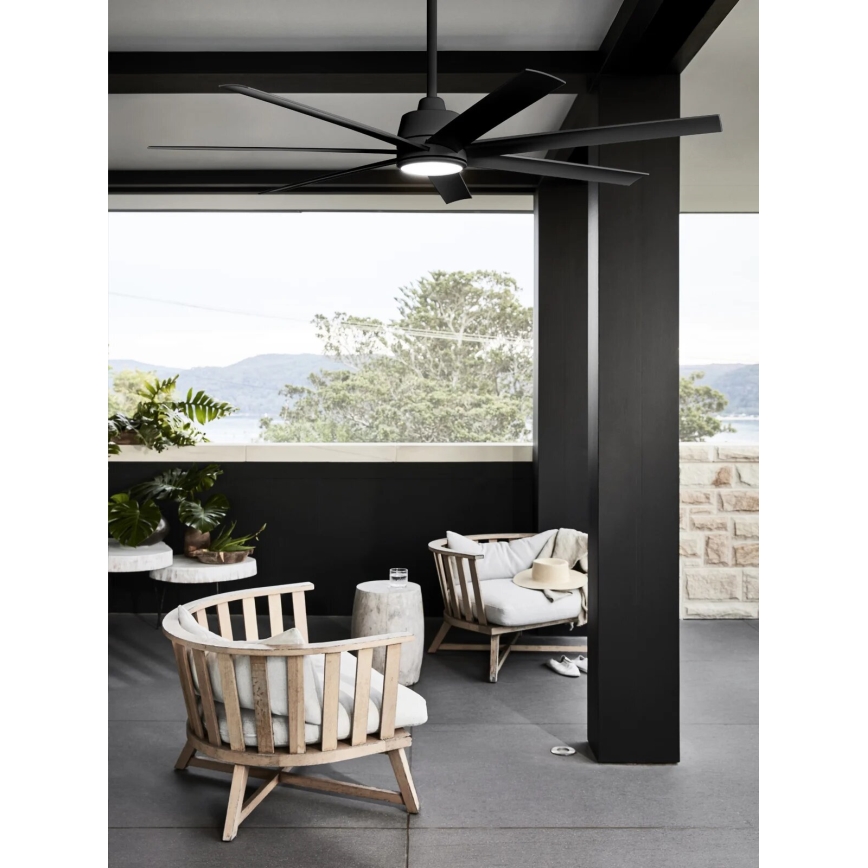 Lucci Air 21318349 - LED Dimmable ceiling fan ATLANTA 1xGX53/12W/230V d. 142 cm black + remote control