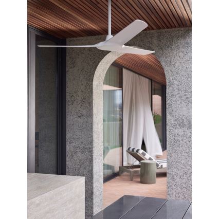 Lucci Air 21321549 - Ceiling fan ABYSS d. 142 cm IP66 white + remote control