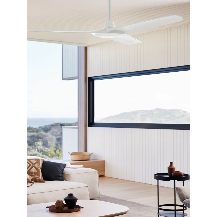 Lucci Air 21321549 - Ceiling fan ABYSS d. 142 cm IP66 white + remote control