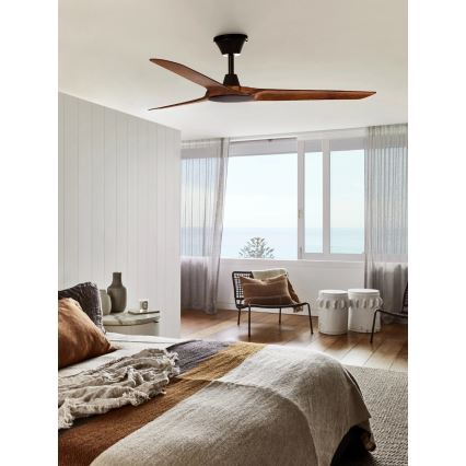 Lucci Air 21321749 - Ceiling fan ABYSS d. 142 cm IP66 brown + remote control