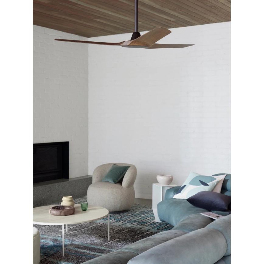 Lucci Air 21321749 - Ceiling fan ABYSS d. 142 cm IP66 brown + remote control