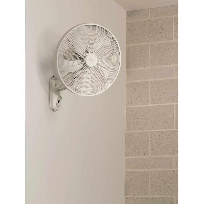 Lucci Air 21326649 - GLIDE wall-mounted fan 36W/230V Ø 45 cm, white, with remote control