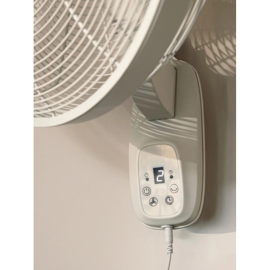 Lucci Air 21326649 - GLIDE wall-mounted fan 36W/230V Ø 45 cm, white, with remote control