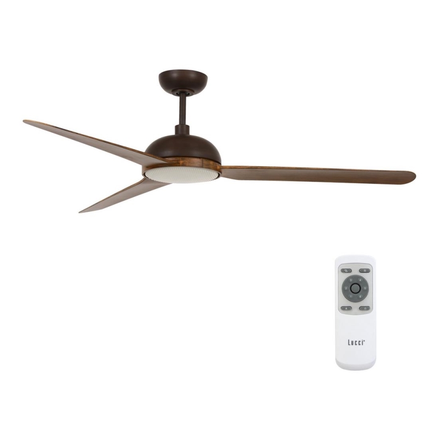 Lucci air 213300 - LED Dimmable ceiling fan UNIONE 1xGX53/12W/230V brown + remote control