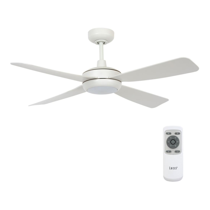Lucci air 213302 - LED Dimmable ceiling fan SLIPSTREAM 1xGX53/12W/230V white + remote control