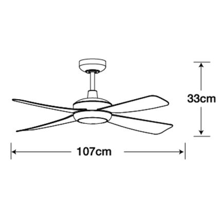 Lucci air 213303 - LED Dimmable ceiling fan SLIPSTREAM 1xGX53/12W/230V black + remote control