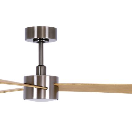 Lucci air 21610449 - LED Dimmable ceiling fan CLIMATE 1xGX53/12W/230V brown/shiny chrome + remote control