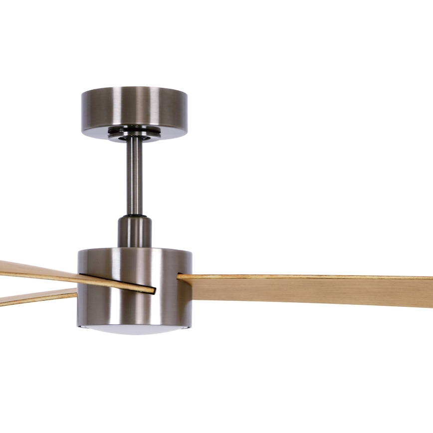 Lucci air 21610449 - LED Dimmable ceiling fan CLIMATE 1xGX53/12W/230V brown/shiny chrome + remote control