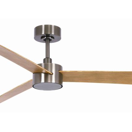 Lucci air 21610449 - LED Dimmable ceiling fan CLIMATE 1xGX53/12W/230V brown/shiny chrome + remote control