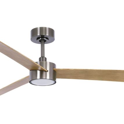 Lucci air 21610449 - LED Dimmable ceiling fan CLIMATE 1xGX53/12W/230V brown/shiny chrome + remote control