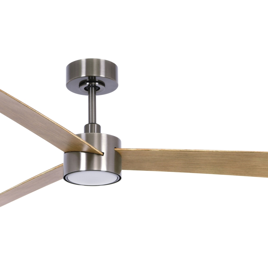 Lucci air 21610449 - LED Dimmable ceiling fan CLIMATE 1xGX53/12W/230V brown/shiny chrome + remote control