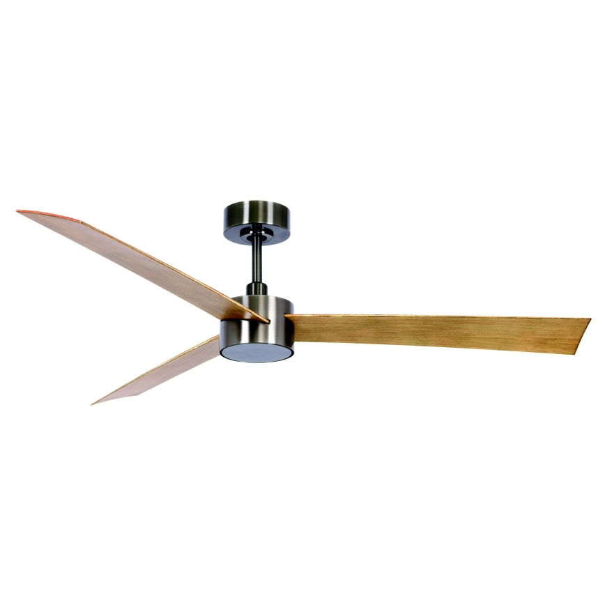 Lucci air 21610449 - LED Dimmable ceiling fan CLIMATE 1xGX53/12W/230V brown/shiny chrome + remote control