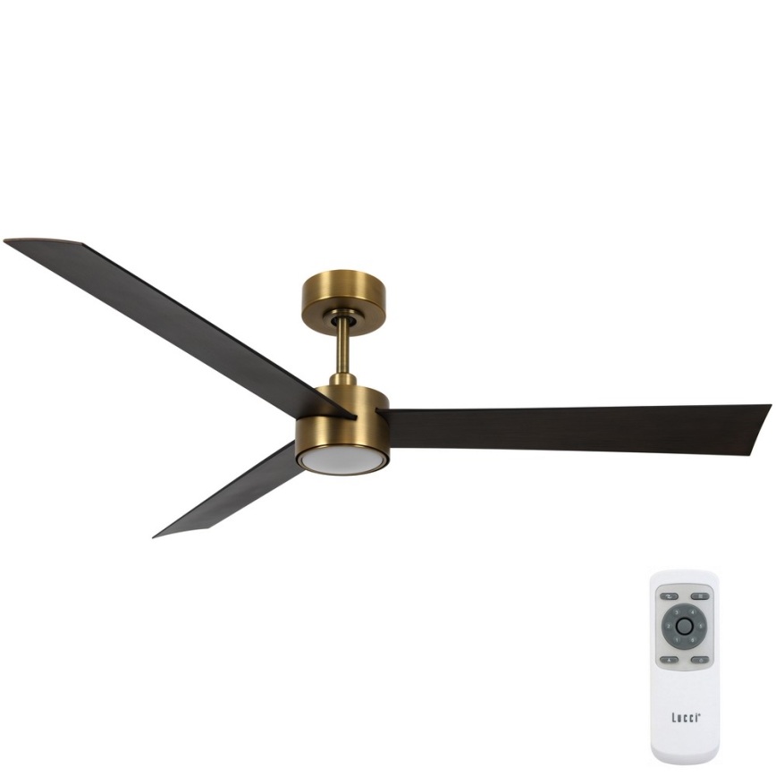 Lucci air 21610549- LED Dimmable ceiling fan CLIMATE 1xGX53/12W/230V wenge/gold + remote control