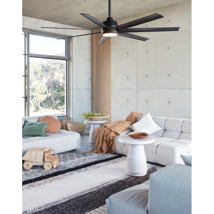 Lucci air 21610949 - Ceiling fan ATLANTA 1xGX53/12W/230V black + remote control