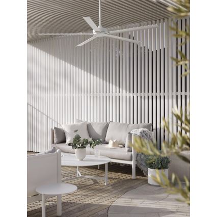 Lucci air 21616049 - Ceiling fan MONZA IP55 white + remote control