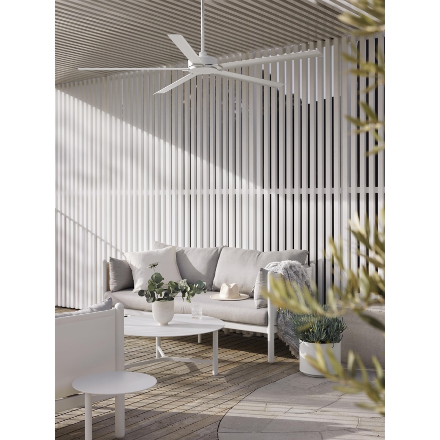 Lucci air 21616049 - Ceiling fan MONZA IP55 white + remote control
