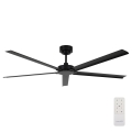 Lucci air 21616149 - Ceiling fan MONZA IP55 black + remote control