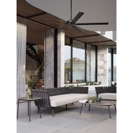Lucci air 21616149 - Ceiling fan MONZA IP55 black + remote control