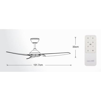 Lucci air 21616249 - Ceiling fan POLIS IP55 white + remote control