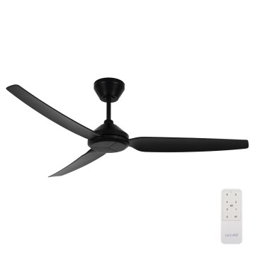 Lucci air 21616349 - Ceiling fan POLIS IP55 black + remote control
