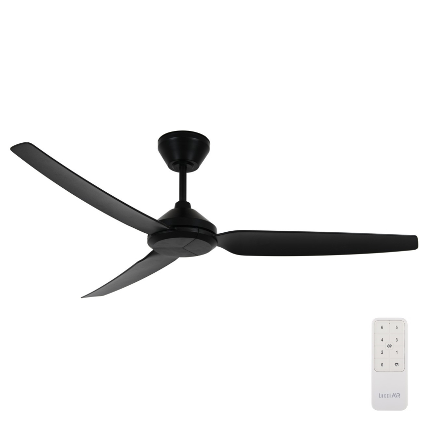 Lucci air 21616349 - Ceiling fan POLIS IP55 black + remote control