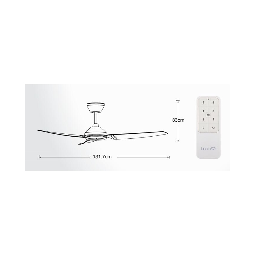 Lucci air 21616349 - Ceiling fan POLIS IP55 black + remote control
