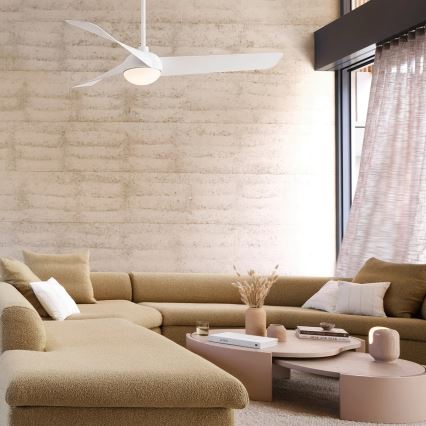 Lucci Air 21617049 - LED Dimmable Ceiling Fan OSPREY 1xGX53/12W/230V Ø 132 cm White + Remote Control