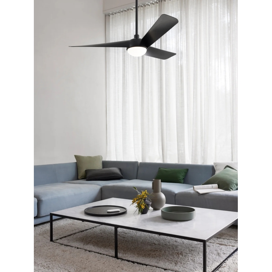 Lucci Air 21617149 - OSPREY LED Dimmable Ceiling Fan 1xGX53/12W/230V, Ø 132 cm, Black + Remote Control