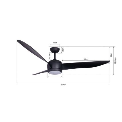 Lucci air 512910 - LED Ceiling fan AIRFUSION NORDIC LED/20W/230V black + remote control