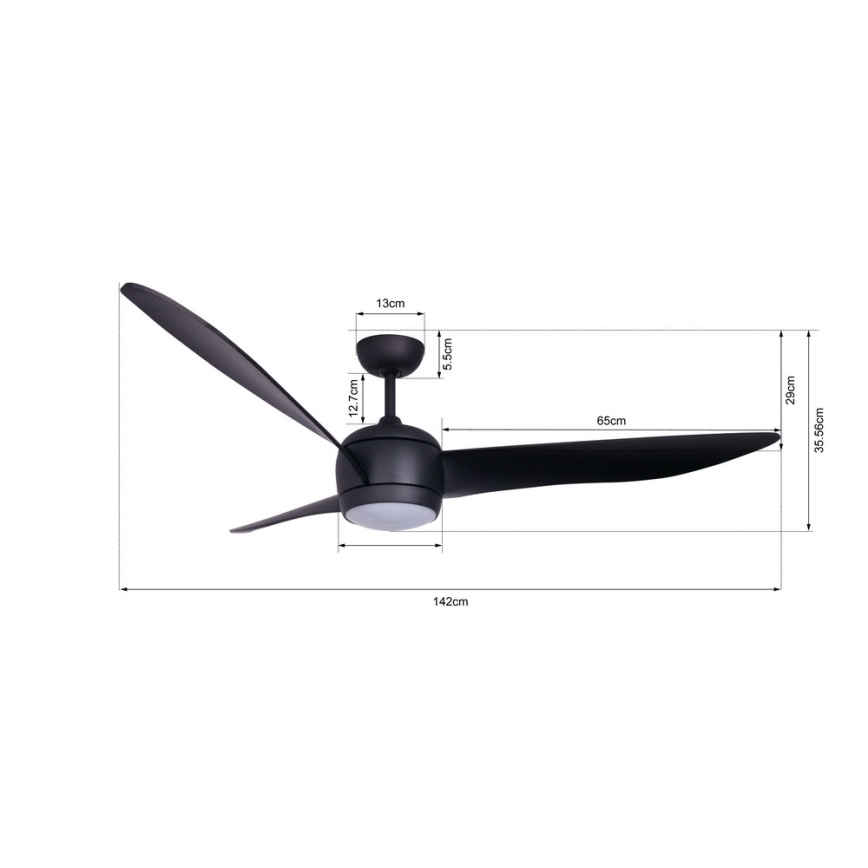 Lucci air 512910 - LED Ceiling fan AIRFUSION NORDIC LED/20W/230V black + remote control