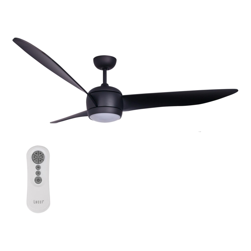 Lucci air 512910 - LED Ceiling fan AIRFUSION NORDIC LED/20W/230V black + remote control