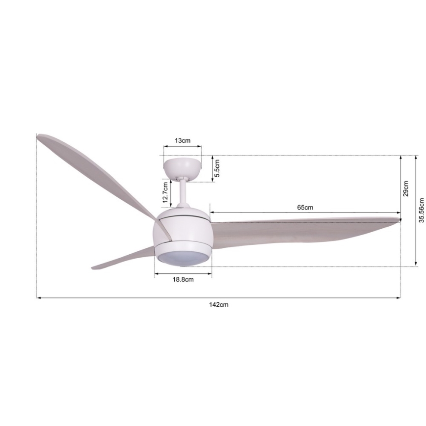 Lucci air 512911 - LED Ceiling fan AIRFUSION NORDIC LED/20W/230V wood/white + remote control