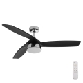 Lucci air 513072 - BRONX LED Dimmable Ceiling Fan, LED 18W/230V, 3000/4000/6000K, Black/Glossy Chrome, Ø 132 cm + Remote Control