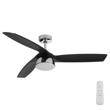 Lucci air 513072 - BRONX LED Dimmable Ceiling Fan, LED 18W/230V, 3000/4000/6000K, Black/Glossy Chrome, Ø 132 cm + Remote Control