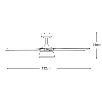 Lucci air 513072 - BRONX LED Dimmable Ceiling Fan, LED 18W/230V, 3000/4000/6000K, Black/Glossy Chrome, Ø 132 cm + Remote Control