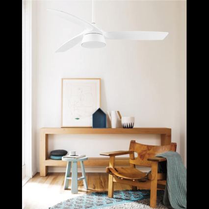 Lucci Air 513073 - BRONX LED Dimmable Ceiling Fan LED/18W/230V 3000/4000/6000K Ø 132 cm, White, with Remote Control