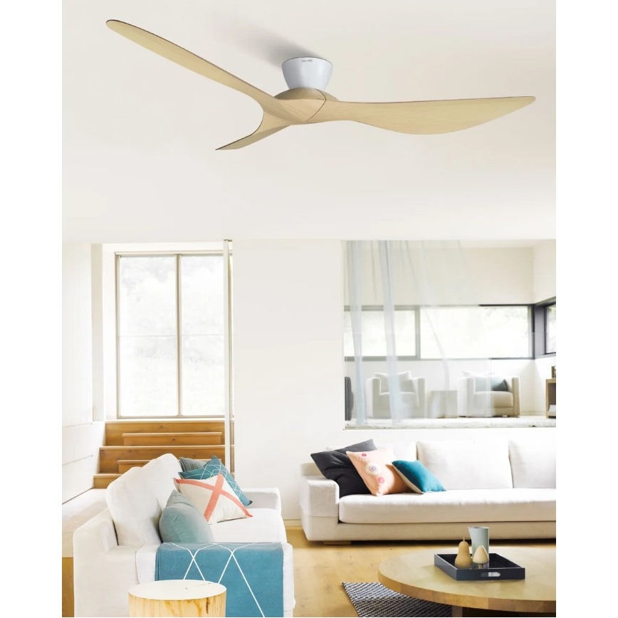 Lucci Air 514031 - KOTARA Ceiling Fan Ø 137 cm Beige/White + Remote Control