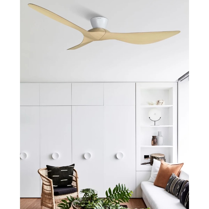 Lucci Air 514031 - KOTARA Ceiling Fan Ø 137 cm Beige/White + Remote Control